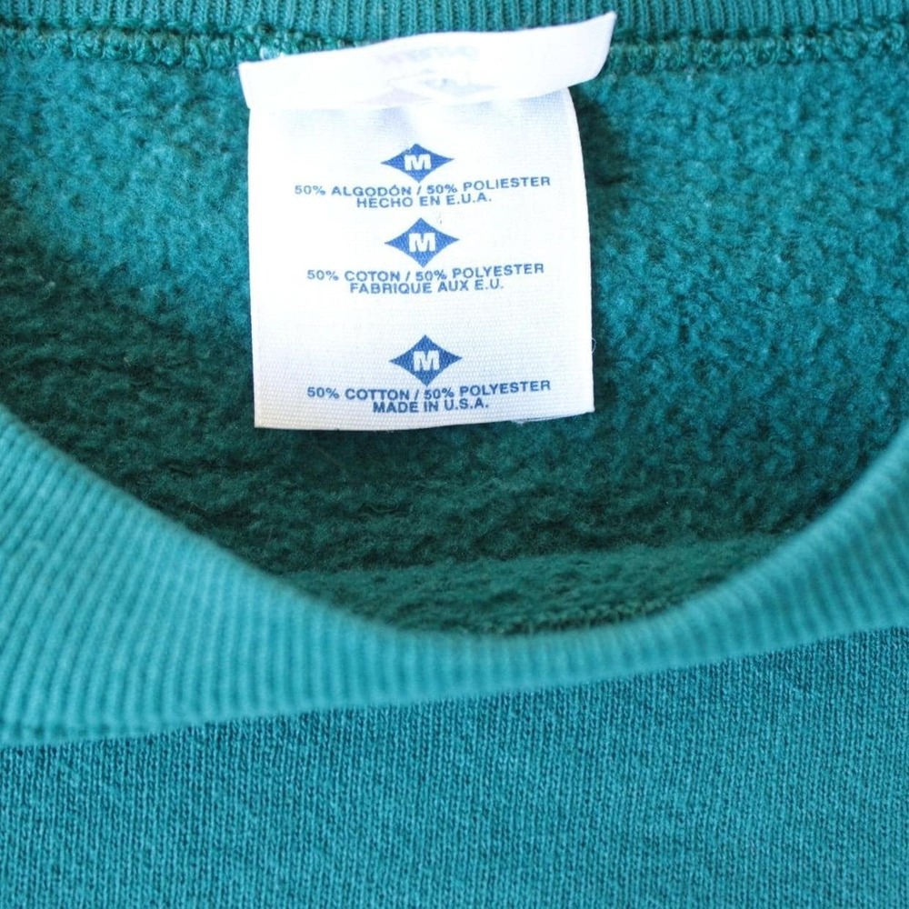 Jerzees Santa Barbara California Sweatshirt Size M Teal Vintage Embroidered 90s - Picture 5 of 6